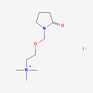 molecular formula C10H21IN2O2 B13743185 (2-(2-Oxo-1-pyrrolidinylmethoxy)ethyl)trimethylammonium iodide CAS No. 4075-91-6