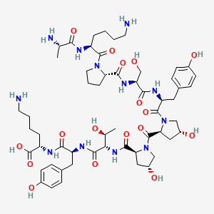 molecular formula C55H82N12O17 B13743280 Ala-Lys-Pro-Ser-Tyr-Hyp-Hyp-Thr-Tyr-Lys 