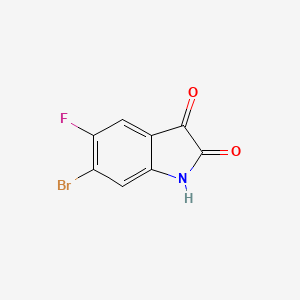 molecular formula C8H3BrFNO2 B1374329 6-Bromo-5-fluoroindoline-2,3-dione CAS No. 1374208-41-9