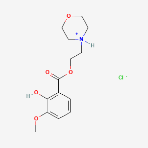 molecular formula C14H20ClNO5 B13743297 2-morpholin-4-ium-4-ylethyl 2-hydroxy-3-methoxybenzoate;chloride CAS No. 23959-15-1