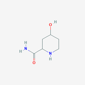 molecular formula C6H12N2O2 B13743303 4-Hydroxypiperidine-2-carboxamide 