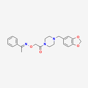 molecular formula C22H25N3O4 B13743314 (Piperonylpiperazino-carboxymethyl) oxyimino acetophenone CAS No. 38063-85-3