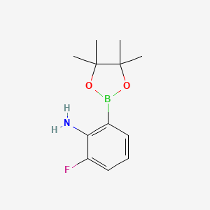 molecular formula C12H17BFNO2 B1374332 2-Fluoro-6-(4,4,5,5-tetramethyl-1,3,2-dioxaborolan-2-YL)aniline CAS No. 1310384-26-9
