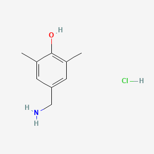 molecular formula C9H14ClNO B1374335 4-(Aminomethyl)-2,6-dimethylphenol hydrochloride CAS No. 937-36-0