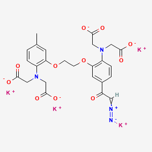 molecular formula C25H22K4N4O11 B13743361 tetrapotassium;2-[2-[2-[2-[bis(carboxylatomethyl)amino]-5-(2-diazoacetyl)phenoxy]ethoxy]-N-(carboxylatomethyl)-4-methylanilino]acetate 