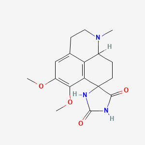 Spiro(7H-benzo(de)quinoline-7,4'-imidazolidine)-2',5'-dione, 1,2,3,8,9,9a-hexahydro-5,6-dimethoxy-1-methyl-, trans-