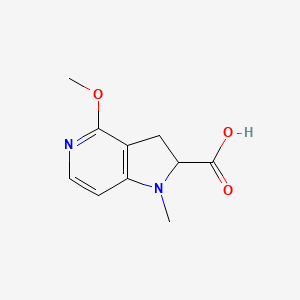 molecular formula C10H12N2O3 B13743421 4-Methoxy-1-methyl-2,3-dihydro-1H-pyrrolo[3,2-c]pyridine-2-carboxylicacid 