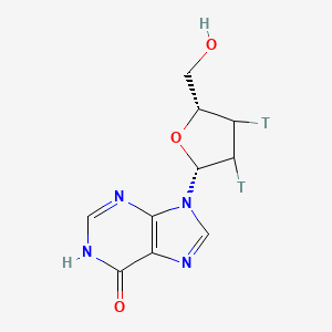 molecular formula C10H12N4O3 B13743422 2',3'-Dideoxyinosine-[2',3'-3H] 