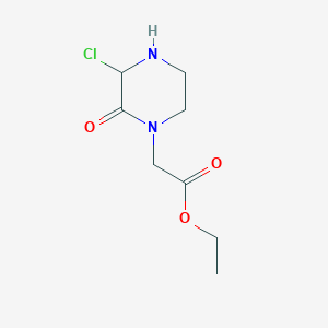 molecular formula C8H13ClN2O3 B13743441 Ethyl 2-(3-chloro-2-oxopiperazin-1-yl)acetate CAS No. 1222655-64-2