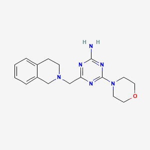 molecular formula C17H22N6O B13743486 Isoquinoline, 1,2,3,4-tetrahydro-2-((4-amino-6-morpholino-s-triazin-2-yl)methyl)- CAS No. 30146-60-2