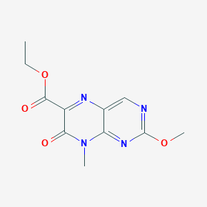 molecular formula C11H12N4O4 B13743502 Ethyl 2-methoxy-8-methyl-7-oxo-7,8-dihydropteridine-6-carboxylate CAS No. 2046-74-4