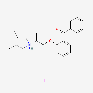 molecular formula C22H30INO2 B13743513 2-(2-(Dipropylamino)propoxy)benzophenone hydriodide CAS No. 10401-25-9