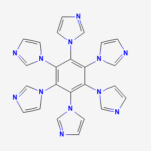 molecular formula C24H18N12 B13743574 1,2,3,4,5,6-Hexa(1H-imidazol-1-yl)benzene 