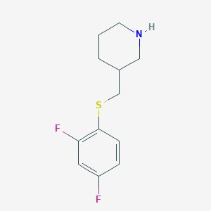 molecular formula C12H15F2NS B13743633 3-[(2,4-Difluorophenyl)sulfanylmethyl]piperidine 