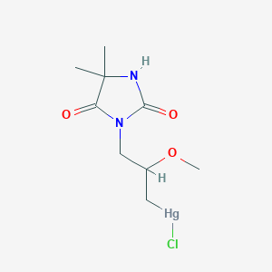 molecular formula C9H15ClHgN2O3 B13743682 3-(3-Chloromercuri-2-methoxy-1-propyl)-5,5-dimethylhydantoin CAS No. 3477-28-9