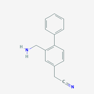 molecular formula C15H14N2 B13743707 2-(2-Amino-4-biphenyl)propionitrile 