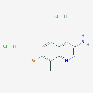 molecular formula C10H11BrCl2N2 B13743719 3-Amino-7-bromo-8-methylquinoline dihydrochloride 