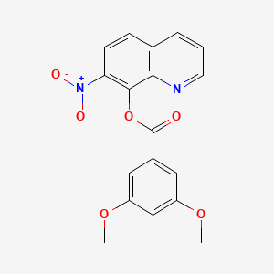 molecular formula C18H14N2O6 B13743726 Benzoic acid, 3,5-dimethoxy-, 7-nitro-8-quinolyl ester CAS No. 29007-62-3