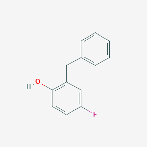 molecular formula C13H11FO B1374376 2-Benzyl-4-fluorophenol CAS No. 398-77-6