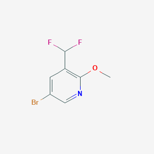 molecular formula C7H6BrF2NO B1374381 5-Bromo-3-(difluoromethyl)-2-methoxypyridine CAS No. 1254123-51-7