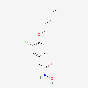 molecular formula C13H18ClNO3 B13743823 2-(3-Chloro-4-pentyloxy)phenylacetohydroxamic acid CAS No. 23142-41-8