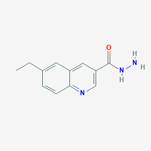 molecular formula C12H13N3O B13743827 6-Ethylquinoline-3-carbohydrazide 