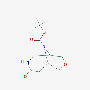 molecular formula C12H20N2O4 B1374384 叔丁基 4-氧代-8-氧杂-3,10-二氮杂双环[4.3.1]癸烷-10-羧酸酯 CAS No. 1160248-56-5