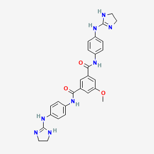 molecular formula C27H28N8O3 B13743855 1-N,3-N-bis[4-(4,5-dihydro-1H-imidazol-2-ylamino)phenyl]-5-methoxybenzene-1,3-dicarboxamide CAS No. 21695-94-3