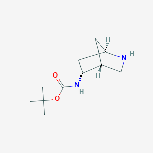 molecular formula C11H20N2O2 B1374386 叔丁基 (1R,4R,5R)-2-氮杂双环[2.2.1]庚烷-5-基氨基甲酸酯 CAS No. 1400808-13-0