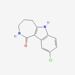 molecular formula C12H11ClN2O B1374390 9-chloro-1H,2H,3H,4H,5H,6H-azepino[4,3-b]indol-1-one CAS No. 1331936-68-5