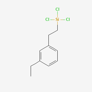 molecular formula C10H13Cl3Si B13743901 Silane, trichloro[(ethylphenyl)ethyl]- CAS No. 259818-28-5