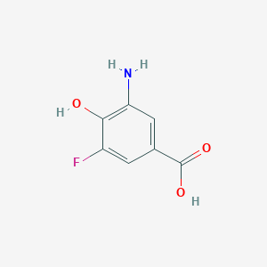 molecular formula C7H6FNO3 B1374392 3-Amino-5-fluoro-4-hydroxybenzoic acid CAS No. 1025127-44-9