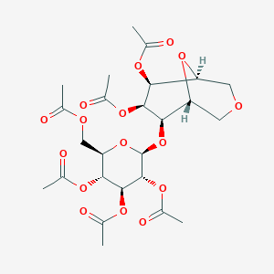 molecular formula C25H34O16 B13743969 [(2R,3R,4S,5R,6S)-3,4,5-triacetyloxy-6-[[(1S,5R,6R,7R,8S)-7,8-diacetyloxy-3,9-dioxabicyclo[3.3.1]nonan-6-yl]oxy]oxan-2-yl]methyl acetate 