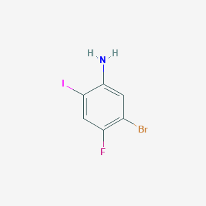 molecular formula C6H4BrFIN B1374405 5-Bromo-4-fluoro-2-iodoaniline CAS No. 1265236-37-0
