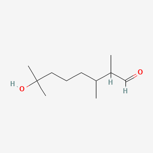 molecular formula C11H22O2 B13744092 7-Hydroxy-2,3,7-trimethyloctanal CAS No. 22414-71-7