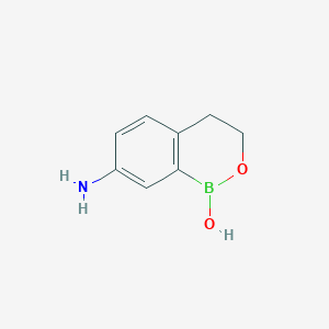 molecular formula C8H10BNO2 B1374410 7-amino-3,4-dihydro-1H-benzo[c][1,2]oxaborinin-1-ol CAS No. 1335095-08-3