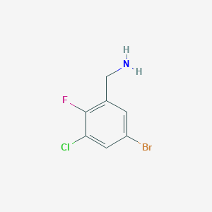 molecular formula C7H6BrClFN B1374412 (5-Bromo-3-chloro-2-fluorophenyl)methanamine CAS No. 1386459-84-2