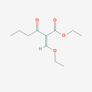 molecular formula C11H18O4 B13744156 Hexanoic acid,2-(ethoxymethylene)-3-oxo-,ethyl ester 