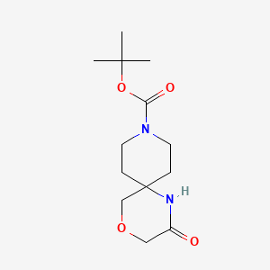 molecular formula C13H22N2O4 B1374417 Tert-butyl 2-oxo-4-oxa-1,9-diazaspiro[5.5]undecane-9-carboxylate CAS No. 1160247-03-9