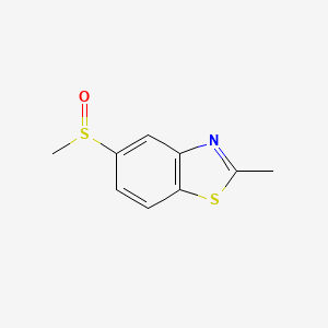 molecular formula C9H9NOS2 B13744179 Benzothiazole, 2-methyl-5-(methylsulfinyl)-(9CI) 