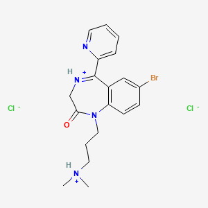 2H-1,4-Benzodiazepin-2-one, 1,3-dihydro-7-bromo-1-(3-(dimethylamino)propyl)-5-(2-pyridyl)-, dihydrochloride