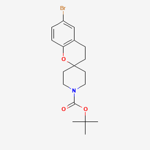molecular formula C18H24BrNO3 B1374419 叔丁基 6-溴螺[色满烷-2,4'-哌啶]-1'-甲酸酯 CAS No. 1194374-64-5