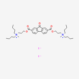 molecular formula C39H60I2N2O5 B13744211 Bis(3-dibutylaminopropyl)-9-oxofluorene-2,7-dicarboxylate dimethiodide hydrate CAS No. 41549-91-1