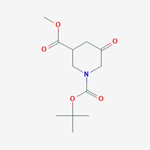 molecular formula C12H19NO5 B1374422 1-叔丁基 3-甲基 5-氧代哌啶-1,3-二羧酸酯 CAS No. 1303974-96-0