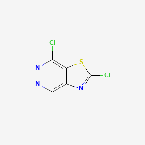 molecular formula C5HCl2N3S B13744230 2,7-Dichloro-[1,3]thiazolo[4,5-d]pyridazine 