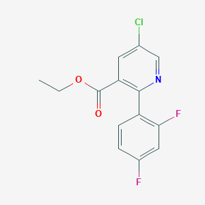 molecular formula C14H10ClF2NO2 B13744243 Ethyl 5-chloro-2-(2,4-difluorophenyl)pyridine-3-carboxylate 