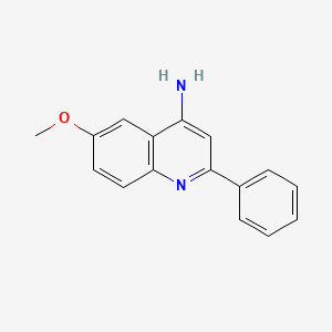 molecular formula C16H14N2O B13744304 6-Methoxy-2-phenylquinolin-4-amine CAS No. 422565-88-6