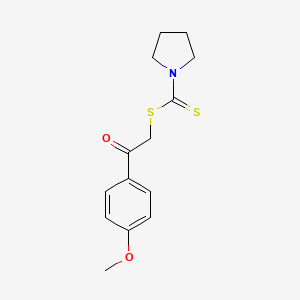 molecular formula C14H17NO2S2 B13744327 [2-(4-Methoxyphenyl)-2-oxoethyl] pyrrolidine-1-carbodithioate 