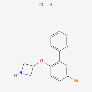molecular formula C15H15BrClNO B1374441 3-Azetidinyl 5-bromo[1,1'-biphenyl]-2-yl etherhydrochloride CAS No. 1354550-79-0