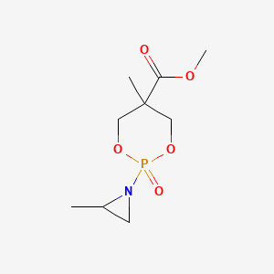 molecular formula C9H16NO5P B13744431 Methyl 5-methyl-2-(2-methylaziridin-1-yl)-1,3,2-dioxaphosphinane-5-carboxylate 2-oxide CAS No. 27247-41-2